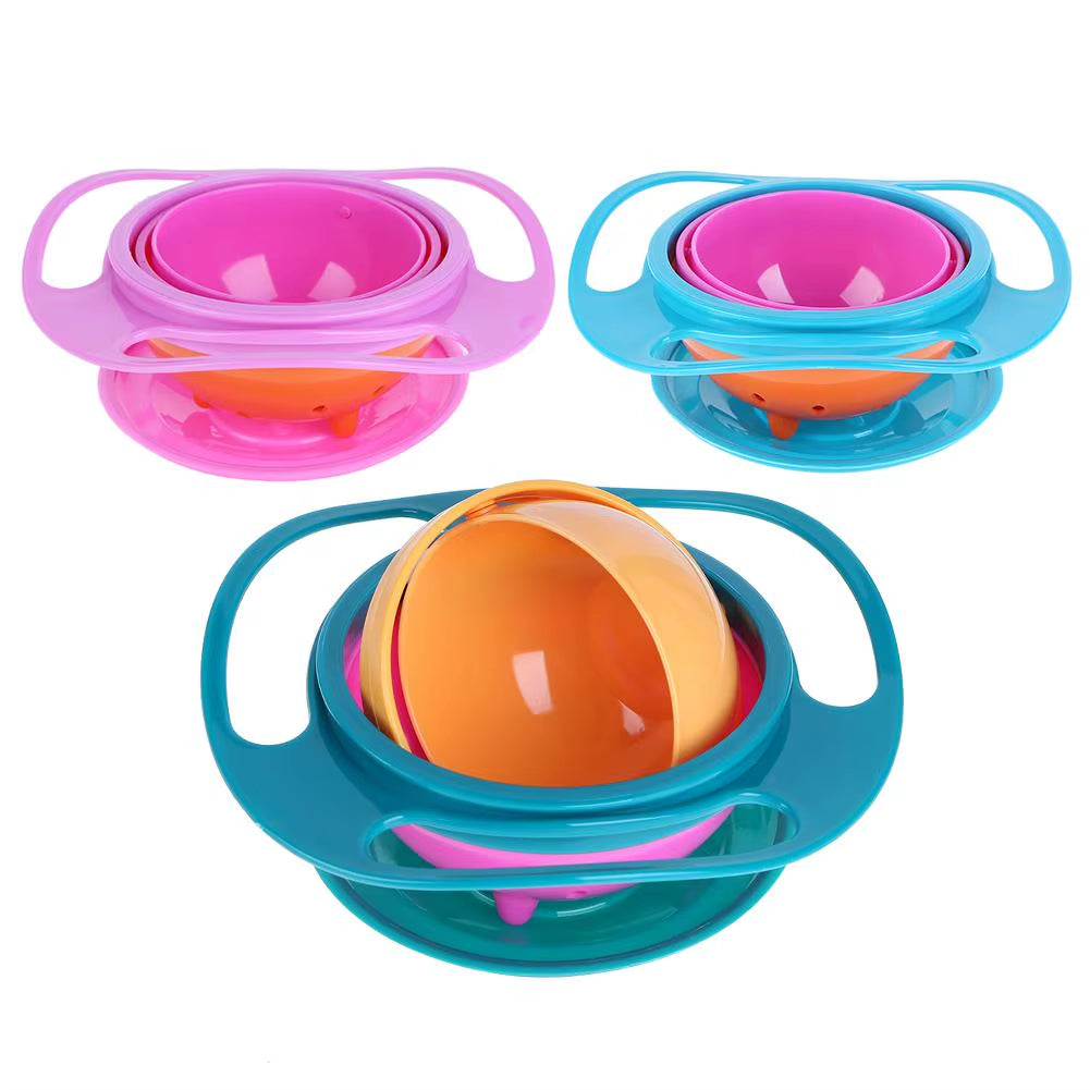 Baby Bowl Universal Gyro Bowl Practical Design Children 360 Degrees Rotate Balance Gyro Umbrella Bowl Spill-Proof Bowl Tableware