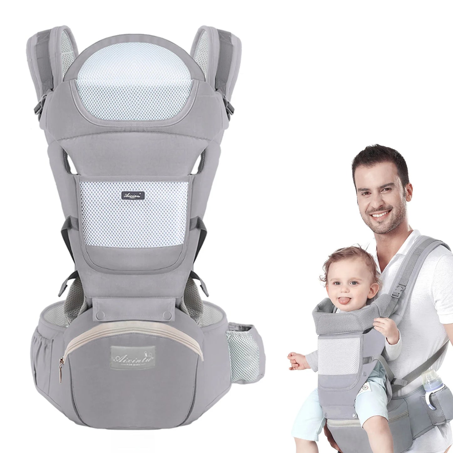 Cotton Baby Carrier Ergonomic Infant Waist Stool Newborn to Toddler Multi-Use before and after Kangaroo Bag Accessories