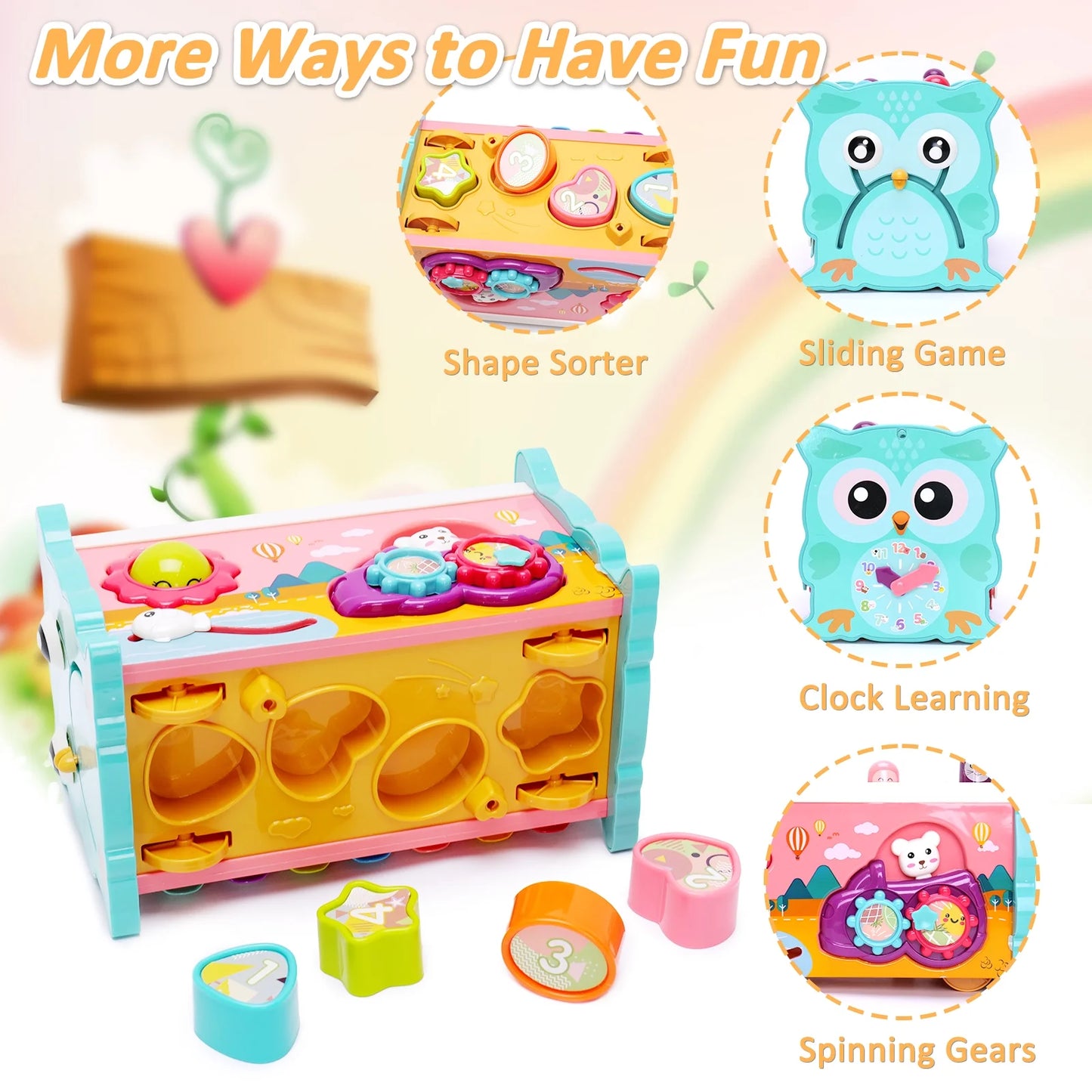 Montessori Learning Toys 8 in 1 Baby Busy Toys Toddler Educational Gifts for Kids 1- 3Y Boys & Girls