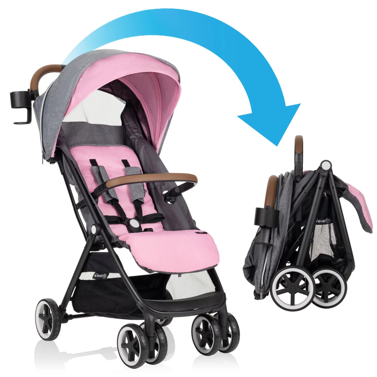 GOLD Otto Self-Folding Lightweight Travel Stroller (Opal Pink)