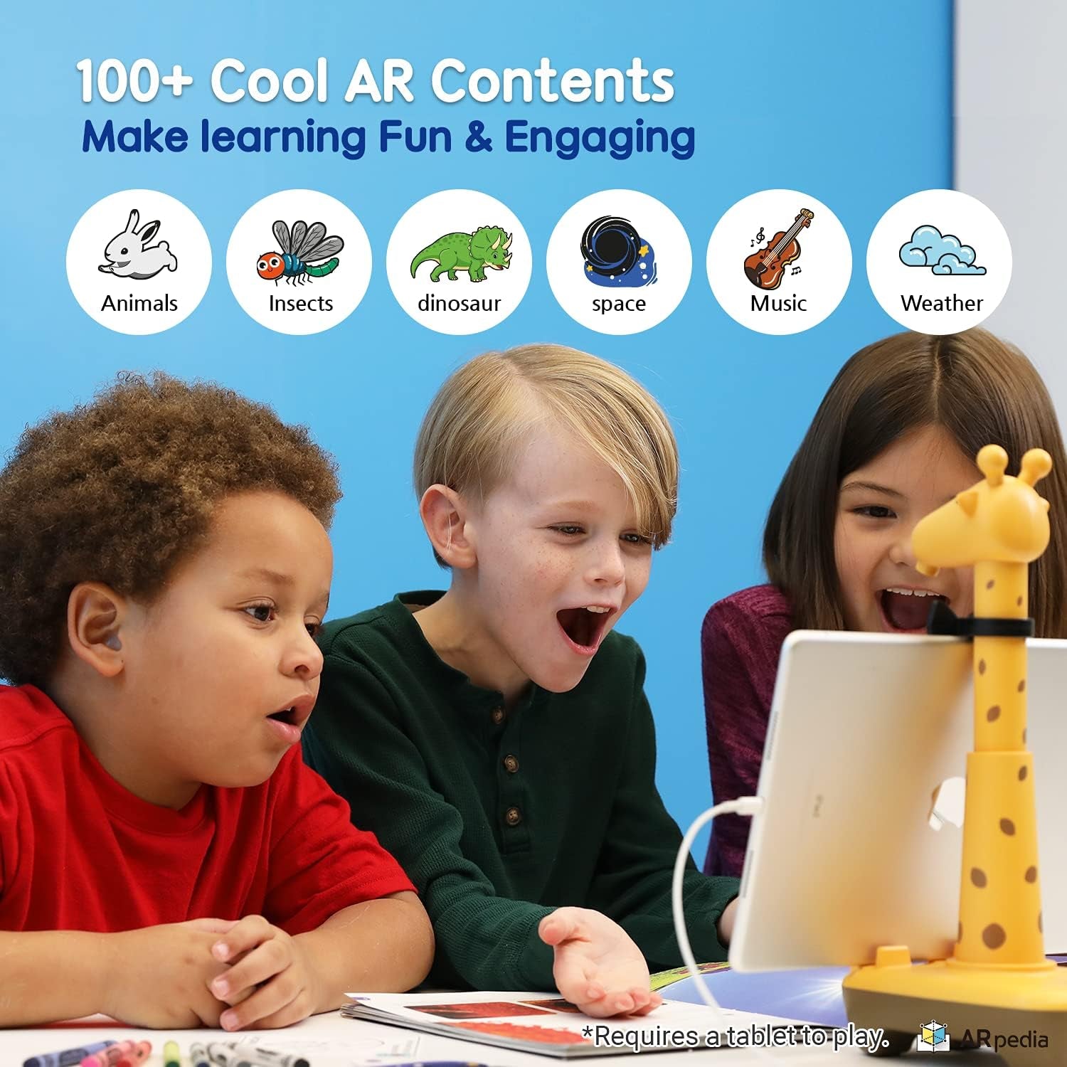 Learning and Educational Toys with Interactive Books and AR Animation Games for Children (Curiosity Full Kit)